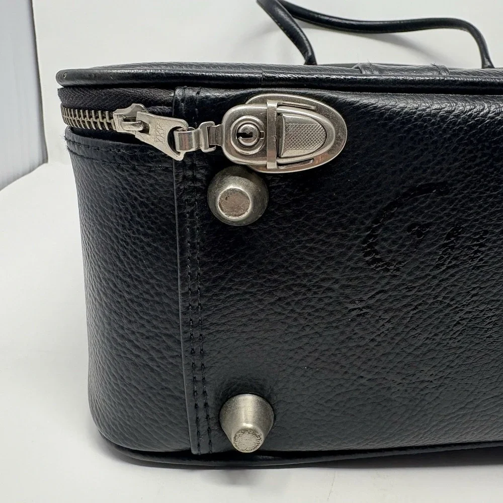 VTG Sony Travel Case Maruem Japan Briefcase Black Leather Nerdy AV Club Academia